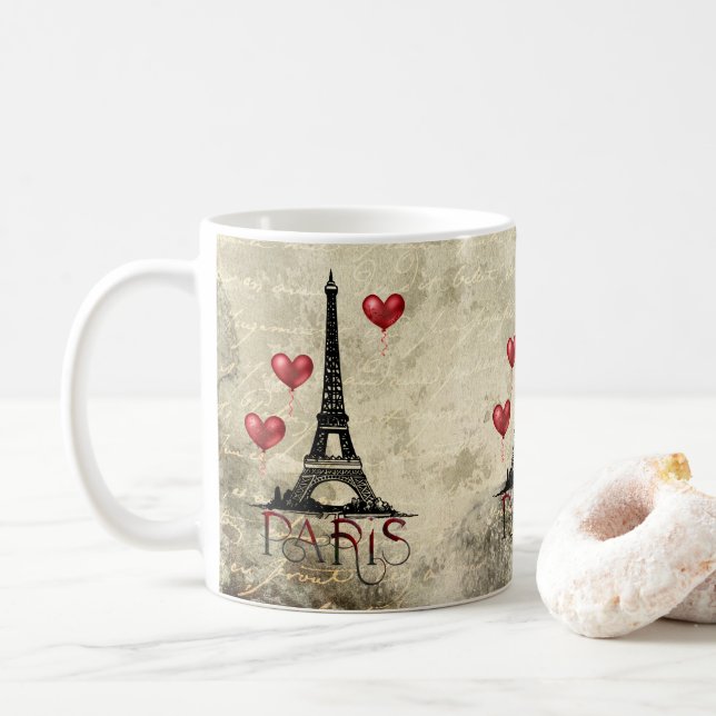 Mug Paris, la Tour Eiffel et le Parchemin des Ballons  (Avec donut)