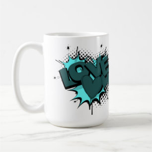 Mug Parole d'amour avec les coeurs dans une couleur ve