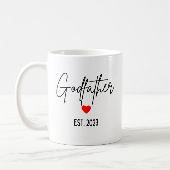Mug Parrain 2023 Mug, Godparents Proposition Cadeau (Gauche)