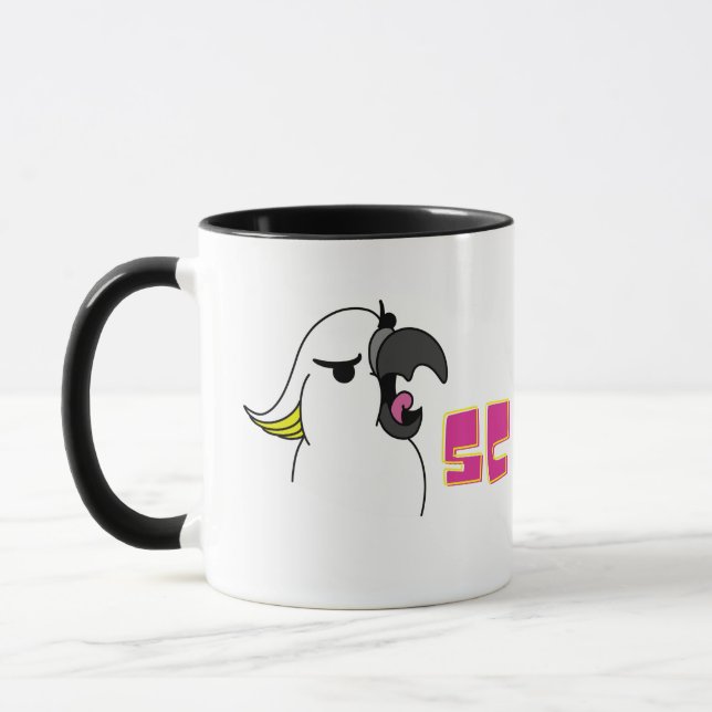 Mug Parrot À Crier Avec Texte Rose (Gauche)