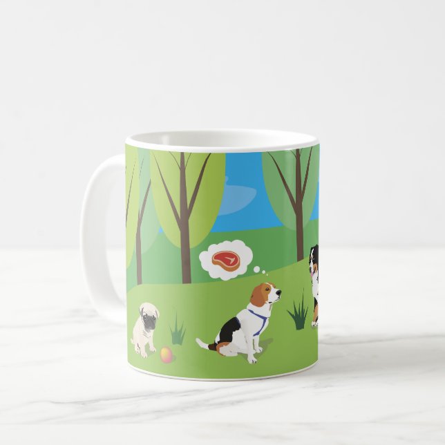 Mug Partie sauvage de chien dans la nature (Devant gauche)