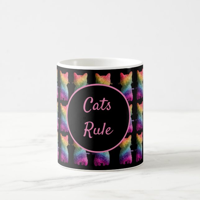 Mug Parties scintillant Arc-en-ciel foncé Motif de cha (Centre)