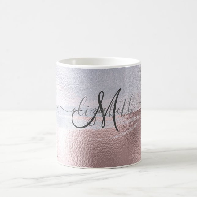 Mug Parties scintillant argent gouttes Rose bleu métal (Centre)