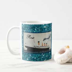 Mug Parties scintillant bleu océan Titanic Personnalis