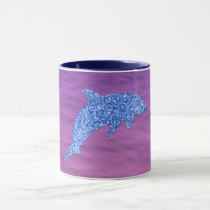 Mug Parties scintillant Bleue Dauphin En Mer Rose Et V