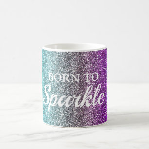 Mug Parties scintillant bleue, grise et violette Née p