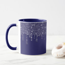 Mug Parties scintillant bleue marine moderne élégant