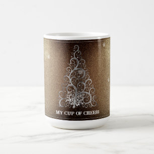 Mug Parties scintillant d'arbre de Noël et flocons de