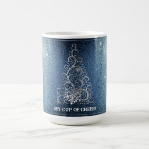 Mug Parties scintillant d'arbre de Noël et flocons de