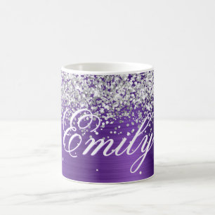 Mug Parties scintillant d'argent personnalisée Amethys
