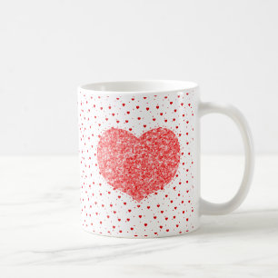 Mug Parties scintillant de coeur rouge Texture et Moti