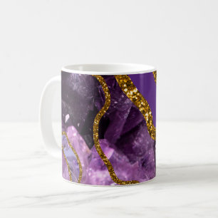 Mug Parties scintillant de la géode d'âge violet et or