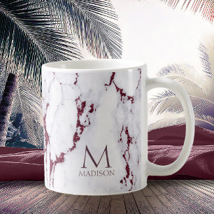 Mug Parties scintillant de marbre moderne Monogramme B