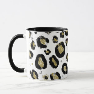 Mug Parties scintillant d'or blanc et chépard de léopa