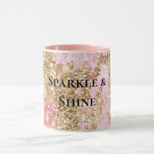 Mug Parties scintillant d'or rose fille