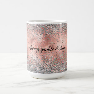 Mug Parties scintillant en argent rose rose Glam Glitz
