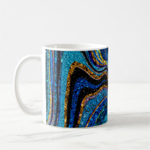 Mug Parties scintillant en verre étincelante marbre bl