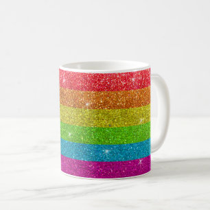 Mug Parties scintillant gay pride Rainbow Stripes LGBT