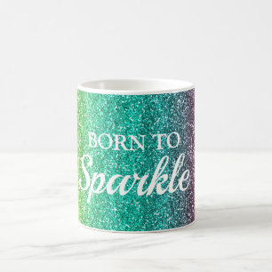 Mug Parties scintillant jaune, bleu et rose Né à Étinc