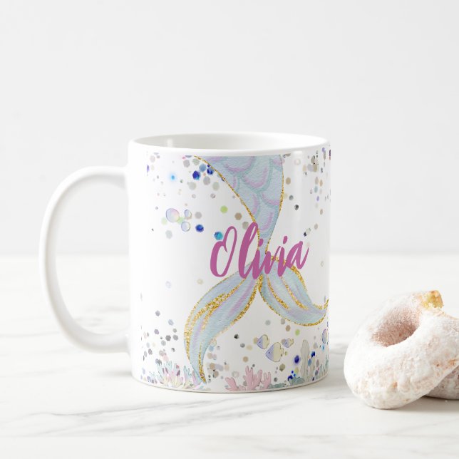 Mug Parties scintillant lunaire Plage de sirène sous l (Avec donut)