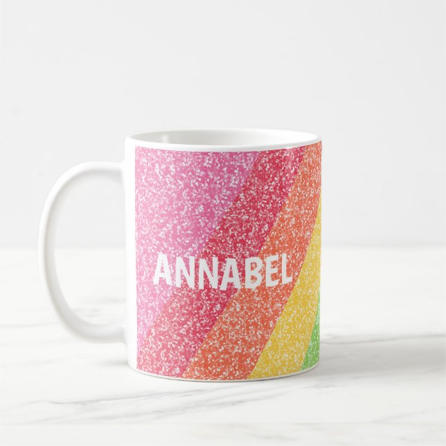 Mug Parties scintillant mignonne Arc-en-ciel rayures c (Gauche)
