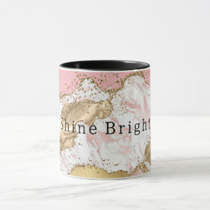 Mug Parties scintillant or Marbre blanc rose