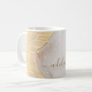 Mug Parties scintillant or moderne élégant Monogramme