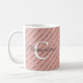 Mug Parties scintillant or rose rose Girls rayures Mon