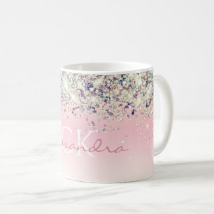 Mug Parties scintillant pourpre brillant Monogrammé Gi