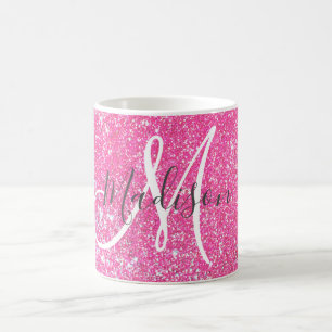 Mug Parties scintillant rose-chaud de la fille personn