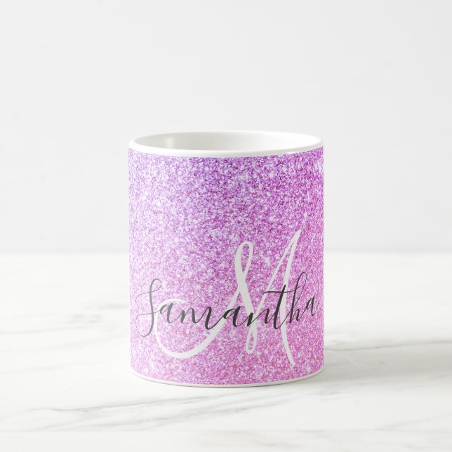 Mug Parties scintillant rose moderne étincelles Nom pe (Centre)