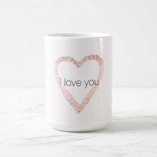 Mug Parties scintillant rose vif Coeur étincelant