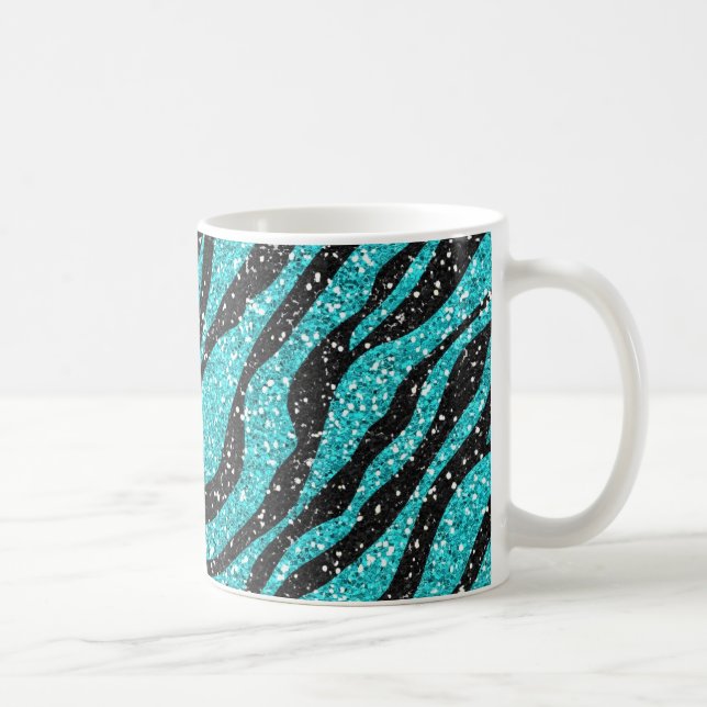 Mug Parties scintillant turquoise Zebra Print (Droite)
