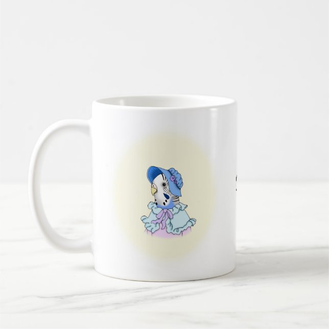 Mug Parure Budgie bleue sur mesure Bonnet Cute Budgie (Gauche)