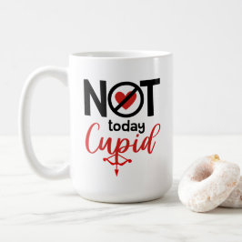 Mug Pas aujourd'hui Cupid anti-valentine rouge flèche 