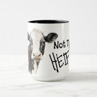 Pas aujourd'hui génisse vache noire et blanche