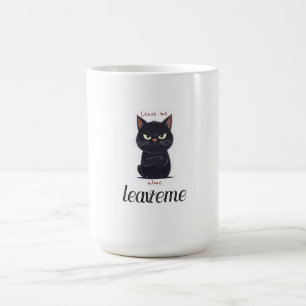 Mug Pas aujourd'hui Humain Drôle Grincheux Chat Noir C