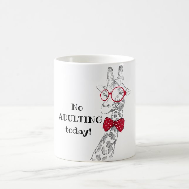 Mug Pas d'adultes aujourd'hui Hipster Giraffe (Centre)