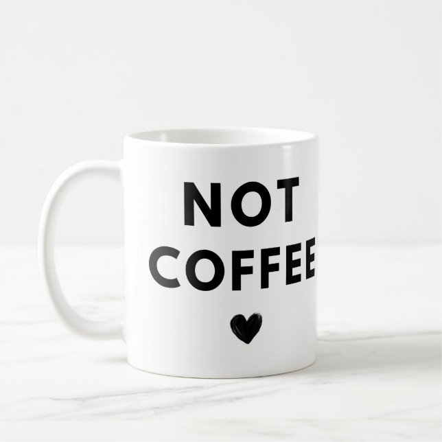Mug Pas de café Coeur Noir drôle (Gauche)
