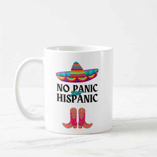 Mug Pas de panique Mois du patrimoine hispanique drôle (Gauche)