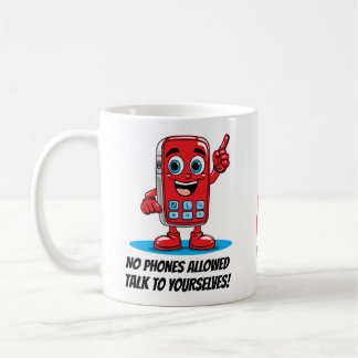 Mug Pas de téléphone autorisé Retro Red Phone Monogram