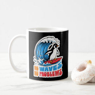 Mug Pas de vagues pas de problèmes Pingouin drôle surf