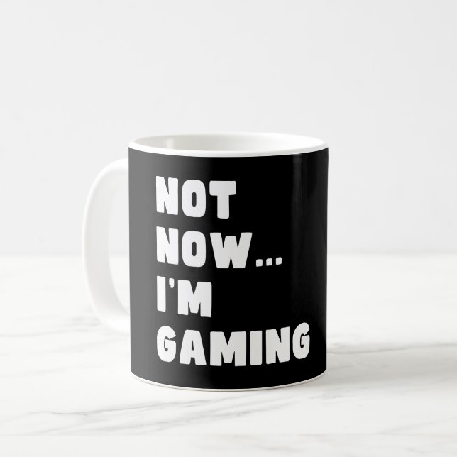 Mug Pas maintenant je joue - Drôle jeu vidéo (Devant gauche)