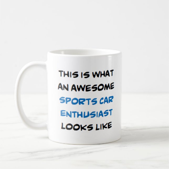 Mug passionné de voiture de sport, génial (Gauche)