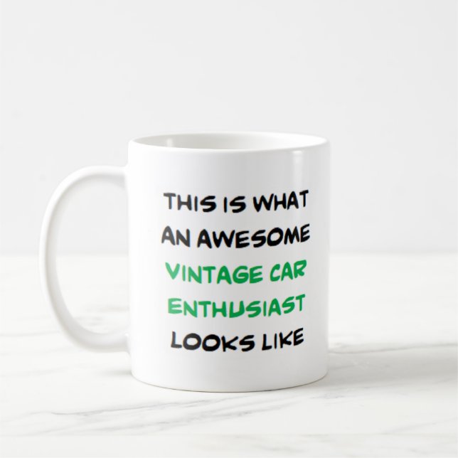 Mug passionné de voiture vintage, génial (Gauche)