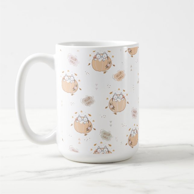Mug Pastel Autumn Cute Cats (Gauche)