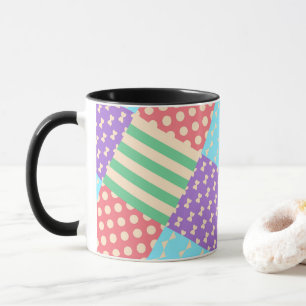 Mug Pastel Damier Rayure Arc Géométrique
