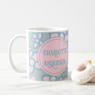 Mug Pastel floral rétro personnalisé