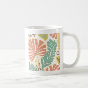 Mug Pastel Floral Vines et Feuilles sur Arrière - plan