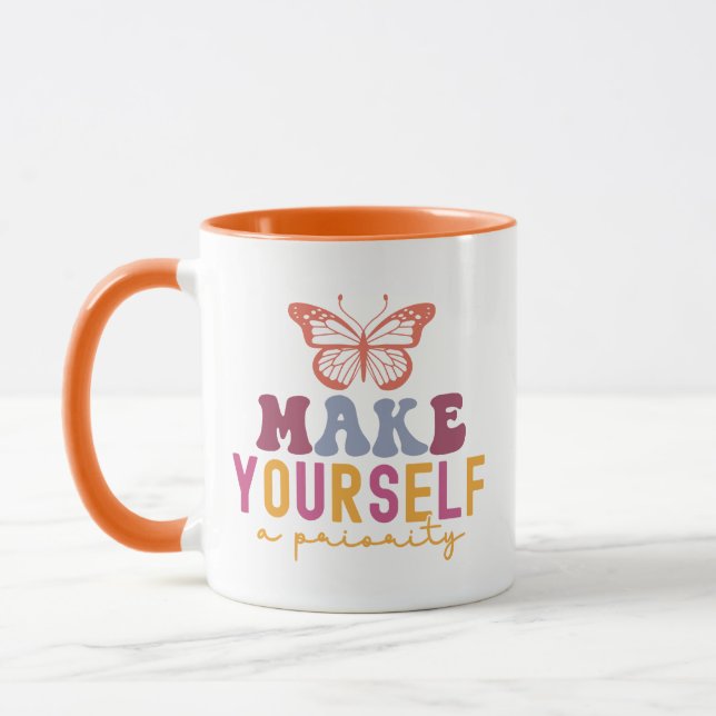 Mug Pastel "Make Yourself a Priority" Self Care (Gauche)